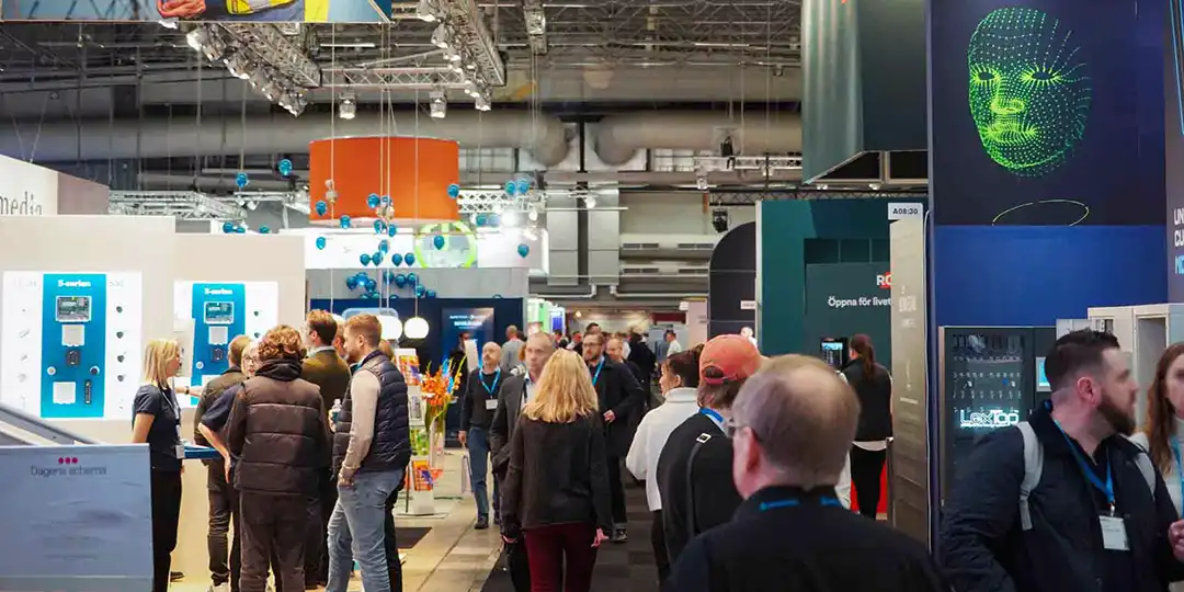 Visitors explore new security technology, facial recognition systems and digital solutions at SKYDD – the leading security exhibition in the Nordic region, held in Stockholm.