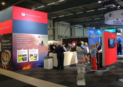 Brandskyddsföreningens monter på mässan Skydd